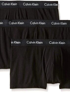 NWT Calvin Klein 3-Pack Micro Stretch Low Rise Trunk Black Size XL
